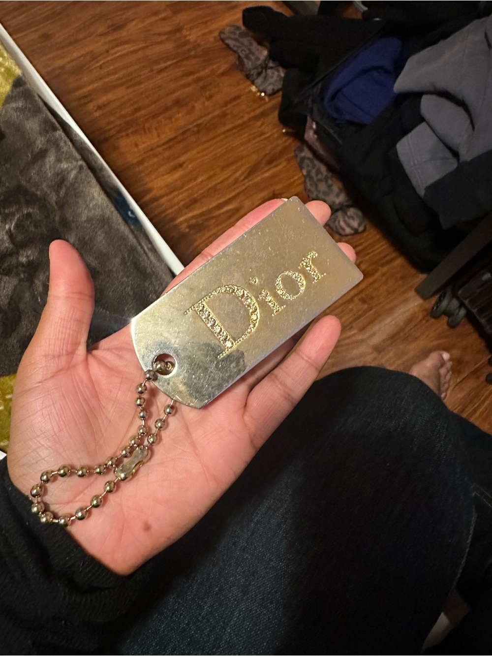 vintage Dior gold makeup Key chain